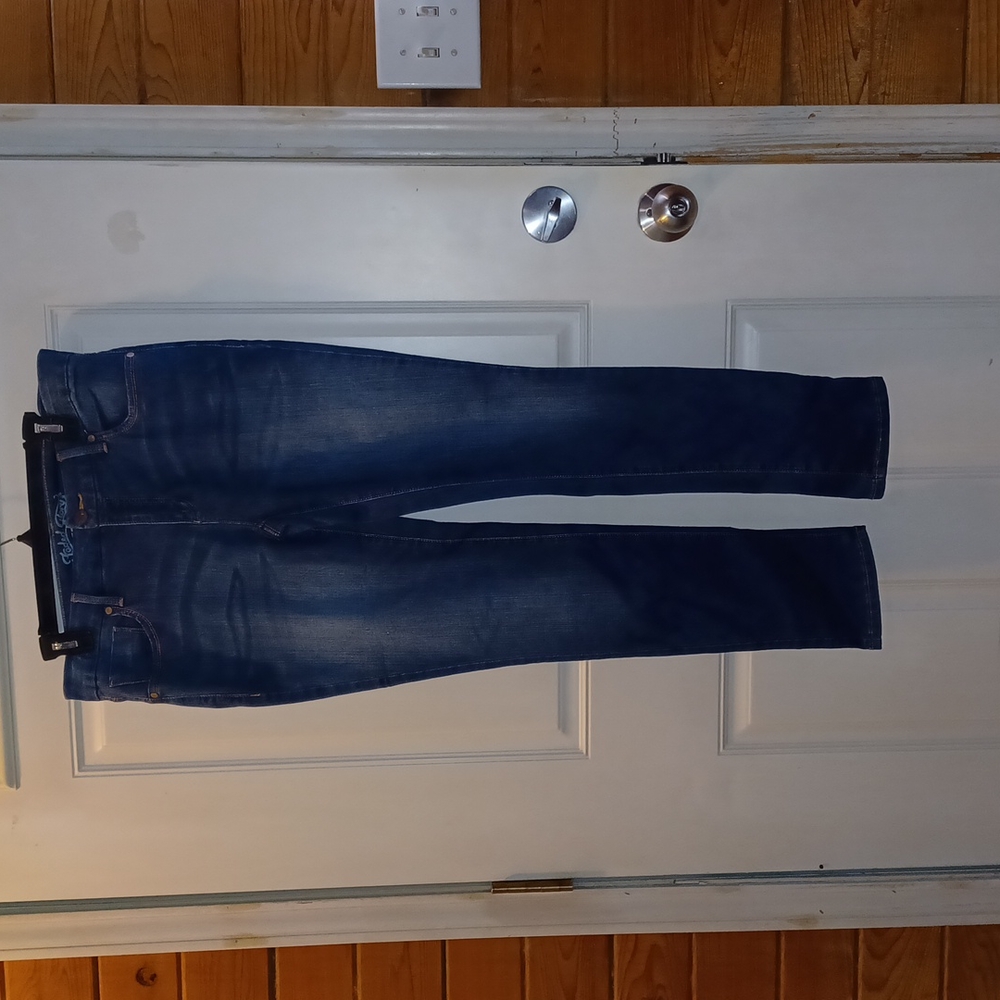 Faded Glory Dark blue/faded velvet touch skinny jeans NWOT